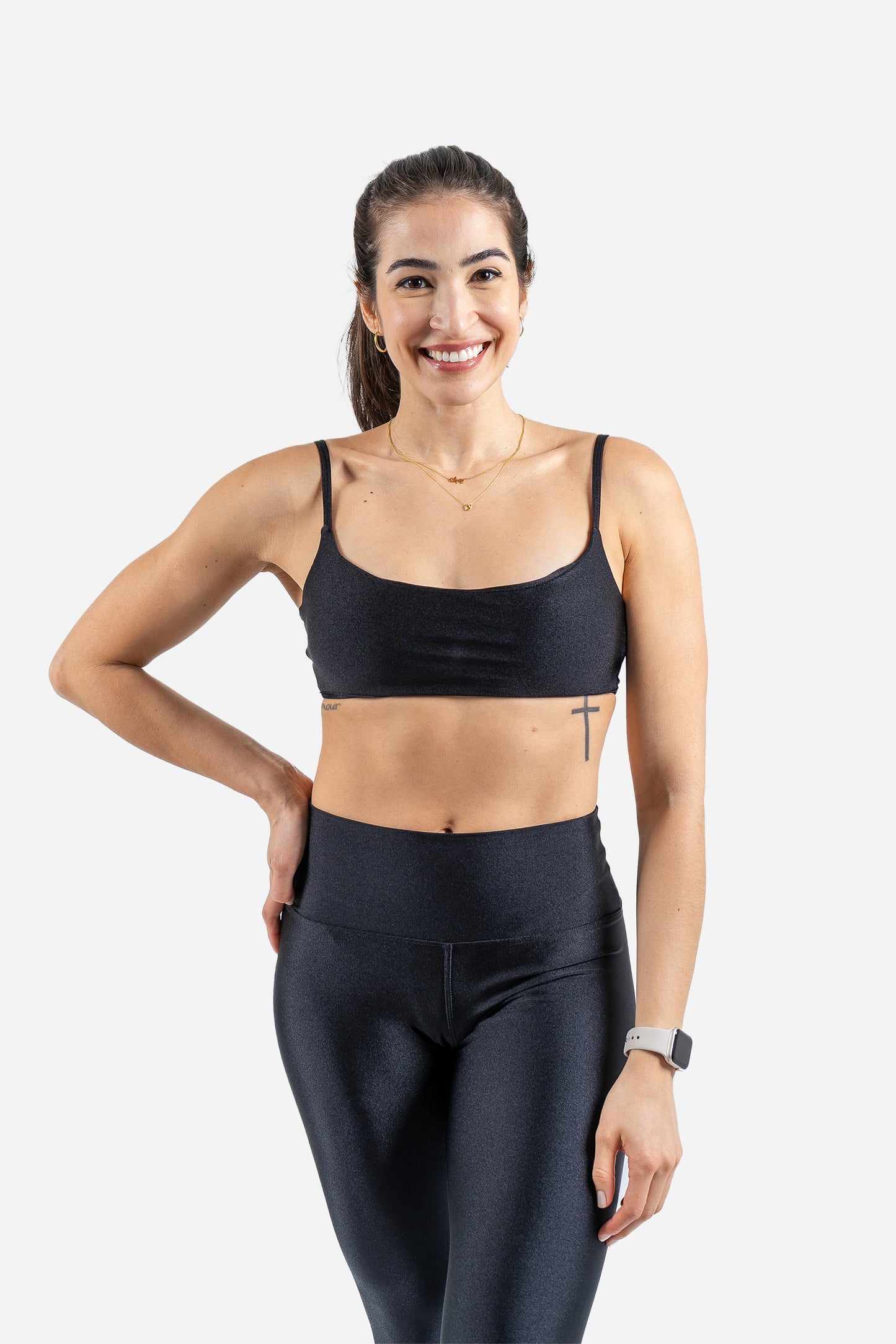 Luxe Flow Signature Strap Bra Set - Temptation Black