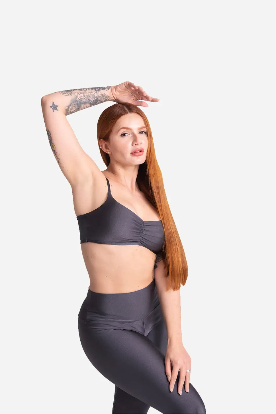 Luxe Flow Chrome Sculpt Bra Set - Platinum GreyL