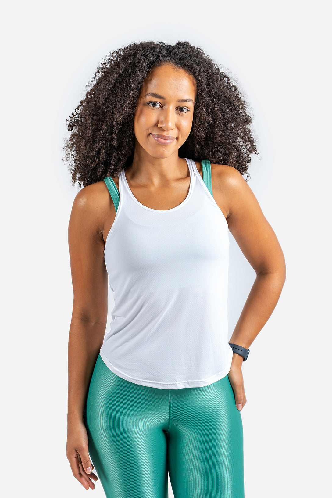 Snow Glow Racerback Tank Top - White