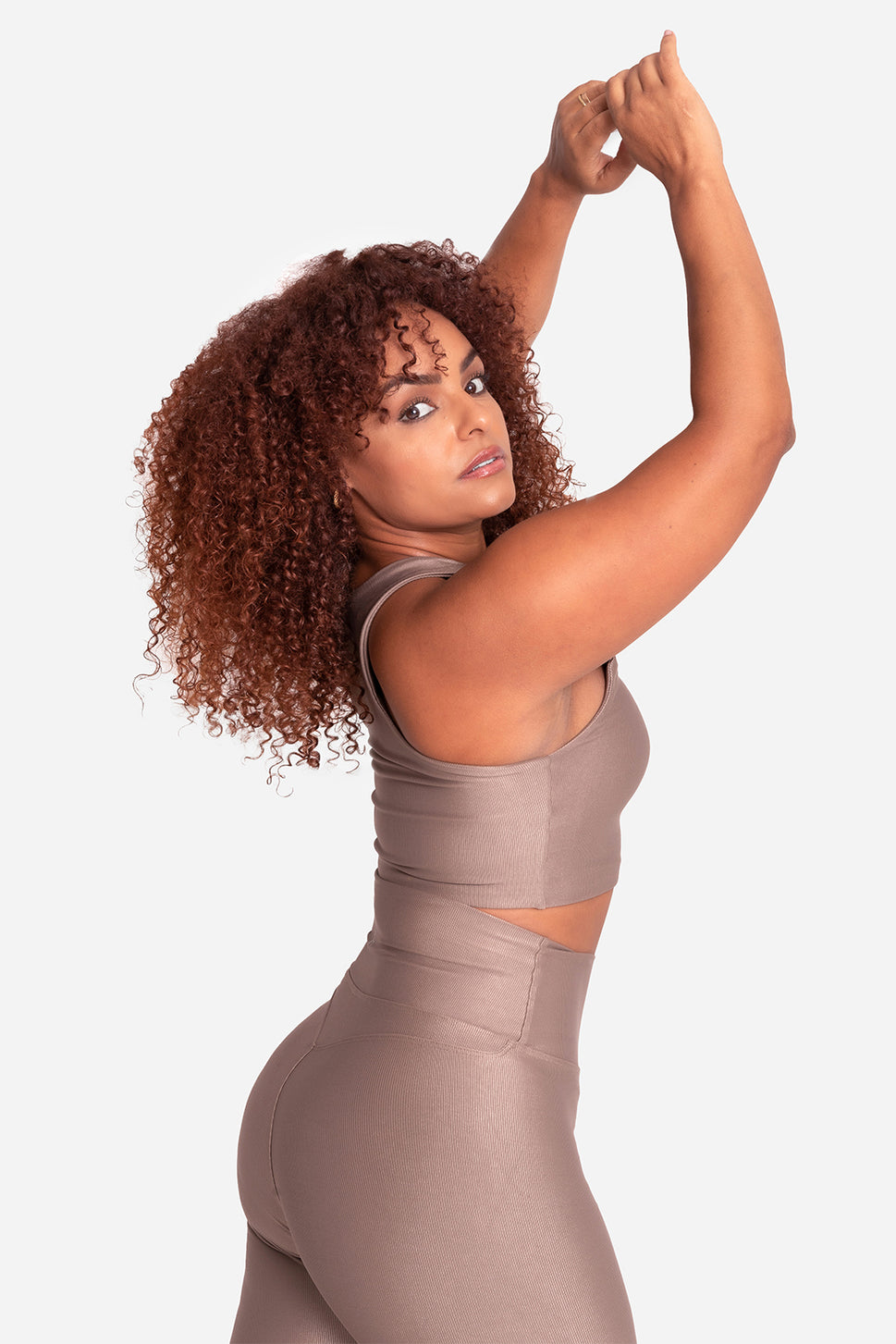 Power Sculpt Crop Top Set - Dune Beige